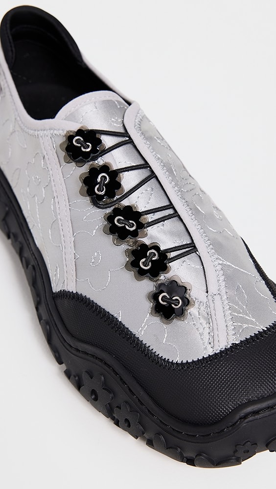 Cecilie Bahnsen Alina Embroidered Satin Grey Sneaker s | Shopbop