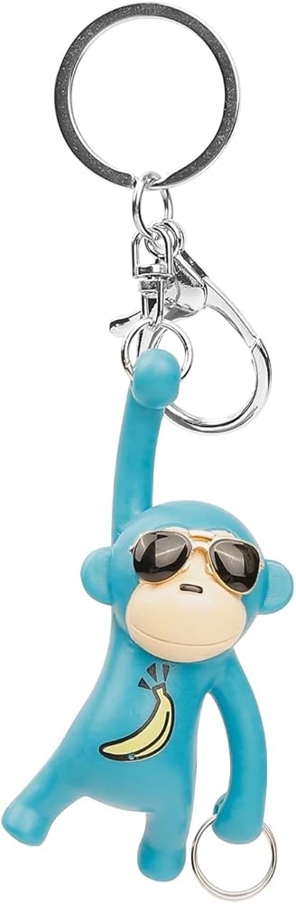 YGMONER Cool Monkey Banana Keychains Car Keys Holder Backpack