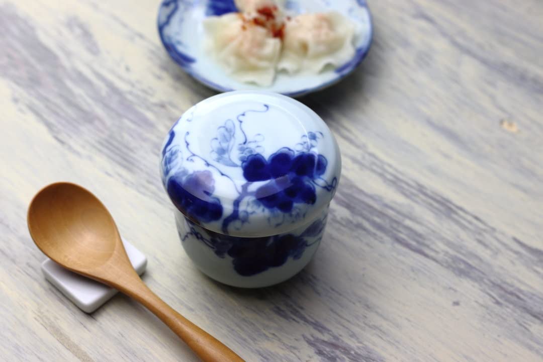 Amazon｜cerapockke 藍染ぶどう 茶碗蒸し器 200ml 日本製 美濃焼 蒸し