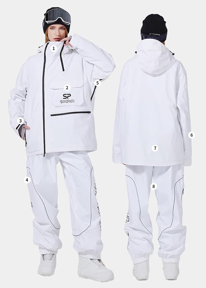 Amazon.co.jp: スキーウェア メンズ スノーボード ウェア 上下セット