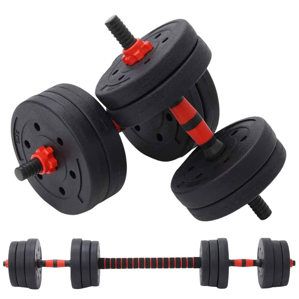 合計50kg／バーベルにもなるダンベル 可変式プレート｜25kg×2個セット