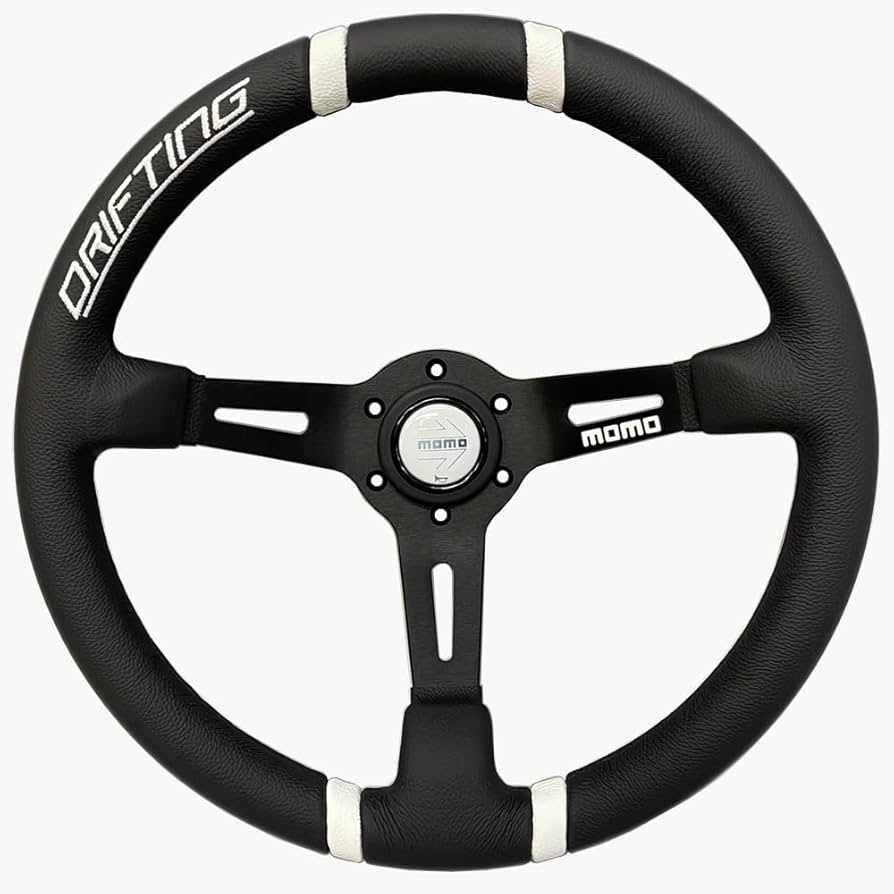 momo 3スポーク ステアリング 黒ディープコーン35Φ