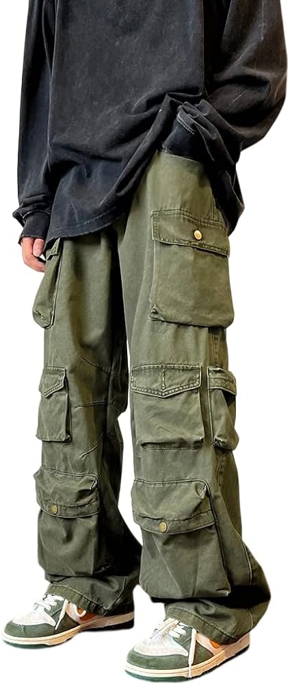irLocy Cargo Pants Men Women Y2K Pants Multi-Pockets Tooling Pant