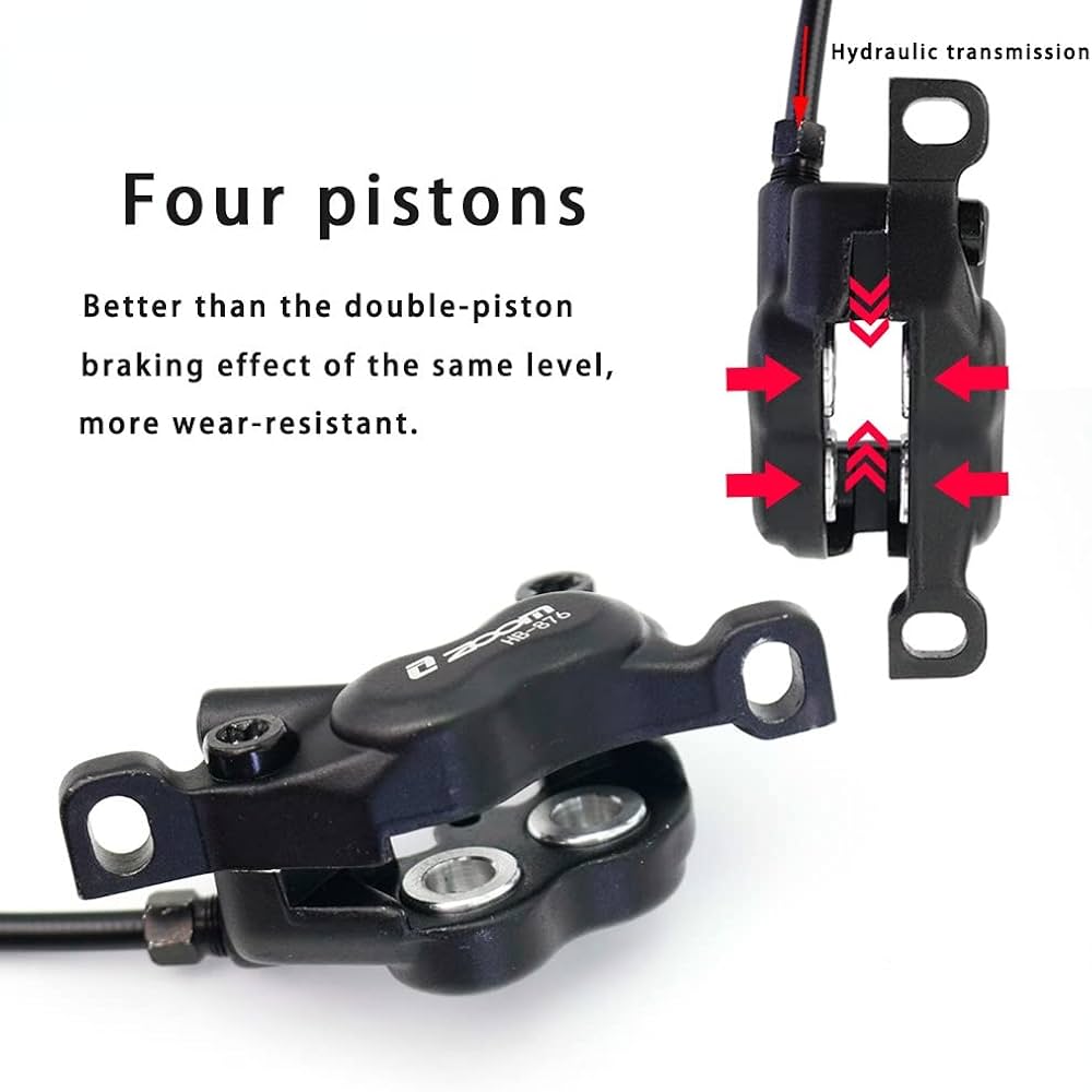 Amazon.com : Zoom HB876 Bicycle Hydraulic Disc Brake 4 Piston