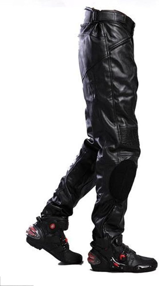 Amazon.co.jp: DUHAN バイクパンツ/ズボン レザー ブラック L