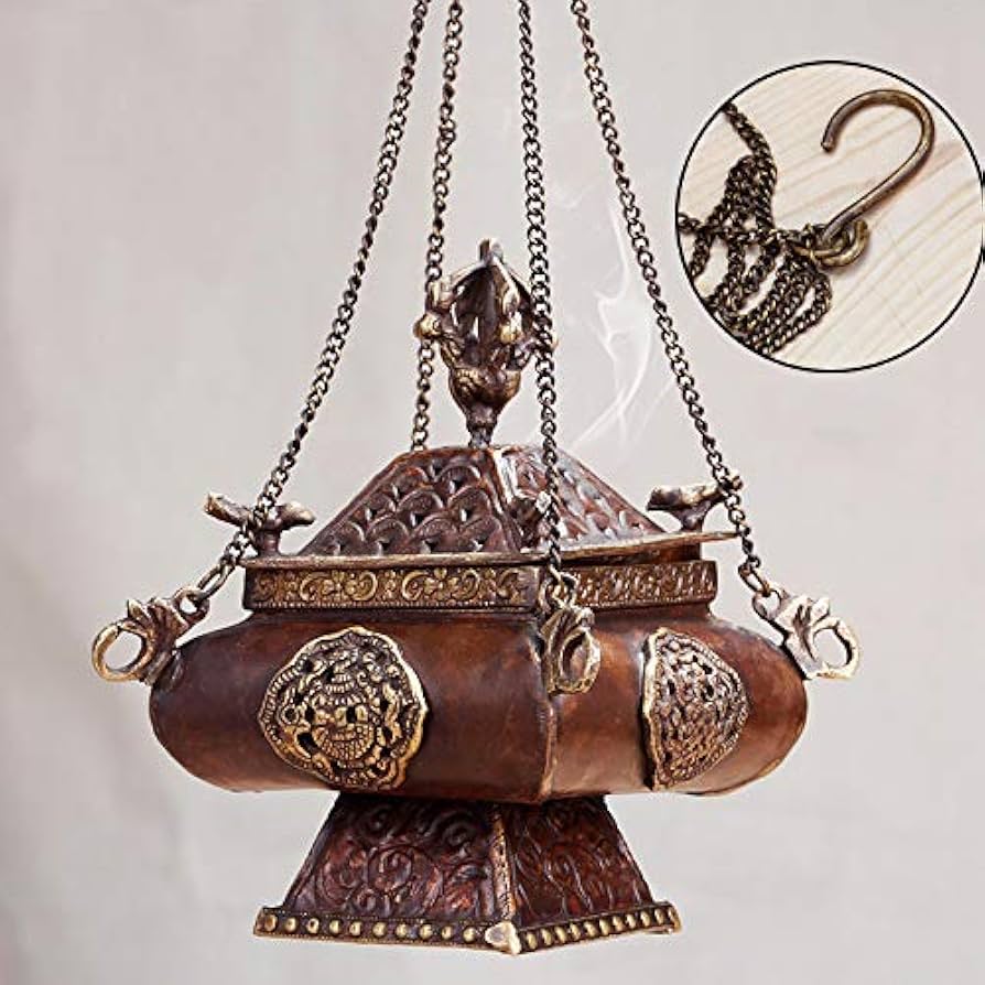 Amazon｜吊り香炉、純銅吊り香炉、禅、くり抜きデザイン、ネパール工芸