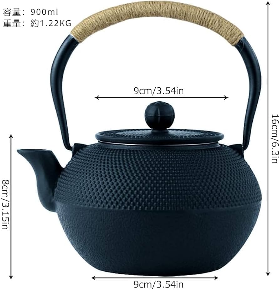 Amazon | Kwueiit伝統茶釜、電気釜、鉄瓶、火入れ可能、やかん、鉄瓶