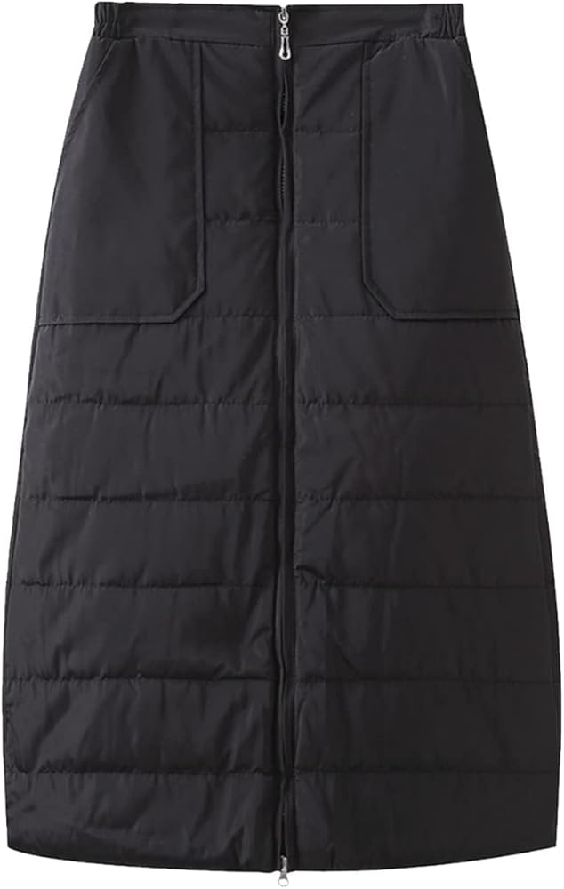 Aisongyuan Womens Insulated Down Skirt Winter Warm Zip Front