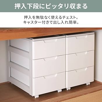 Amazon｜アイリスオーヤマ チェスト ロング 3段 幅44×奥行74×高さ67cm