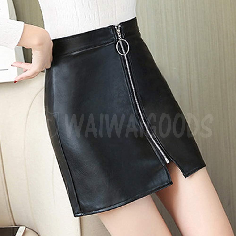 Amazon.co.jp: [ワイワイグッズ] レザー フロント ジッパー タイト