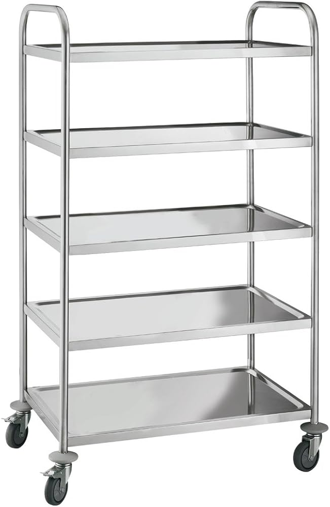 Amazon.co.jp: キッチンワゴン キャスター付き 業務用 棚板680mm×385mm