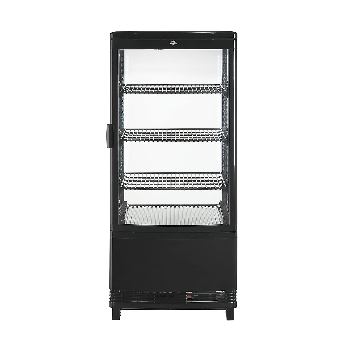 Amazon | Hijiru 4面ガラス冷蔵ショーケース80L/ブラック（ウツクシイ