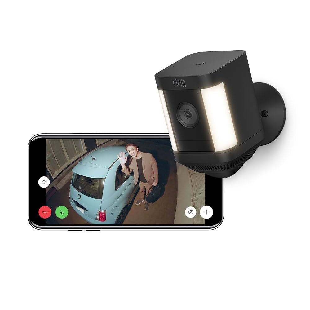Ring Spotlight Cam Plus, Battery ブラック - センサーライト付き