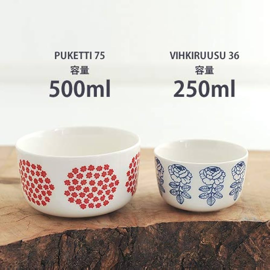 Amazon.co.jp: marimekko PUKETTI ボウル 500mL レッド 75 [68355