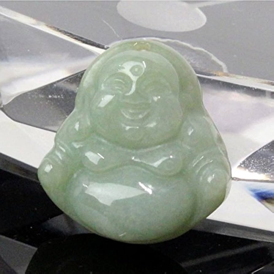 Amazon.co.jp: 翡翠 お守り 布袋様 ミャンマー ひすい ジェイド 原石