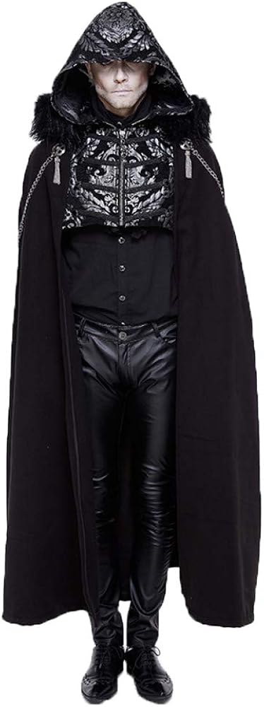 Amazon.co.jp: Devil Fashion パンク ダークフェザー フード付きマント