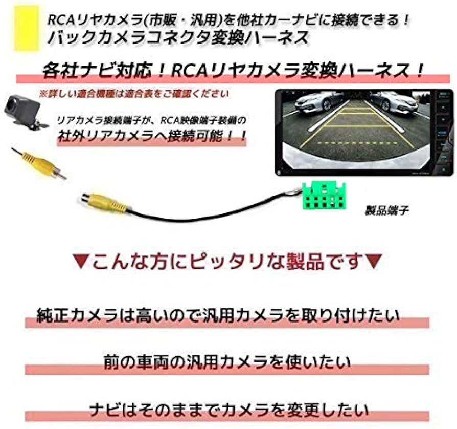 Amazon | 市販リアカメラ 汎用バックカメラ RCA 接続配線 スズキ 2014