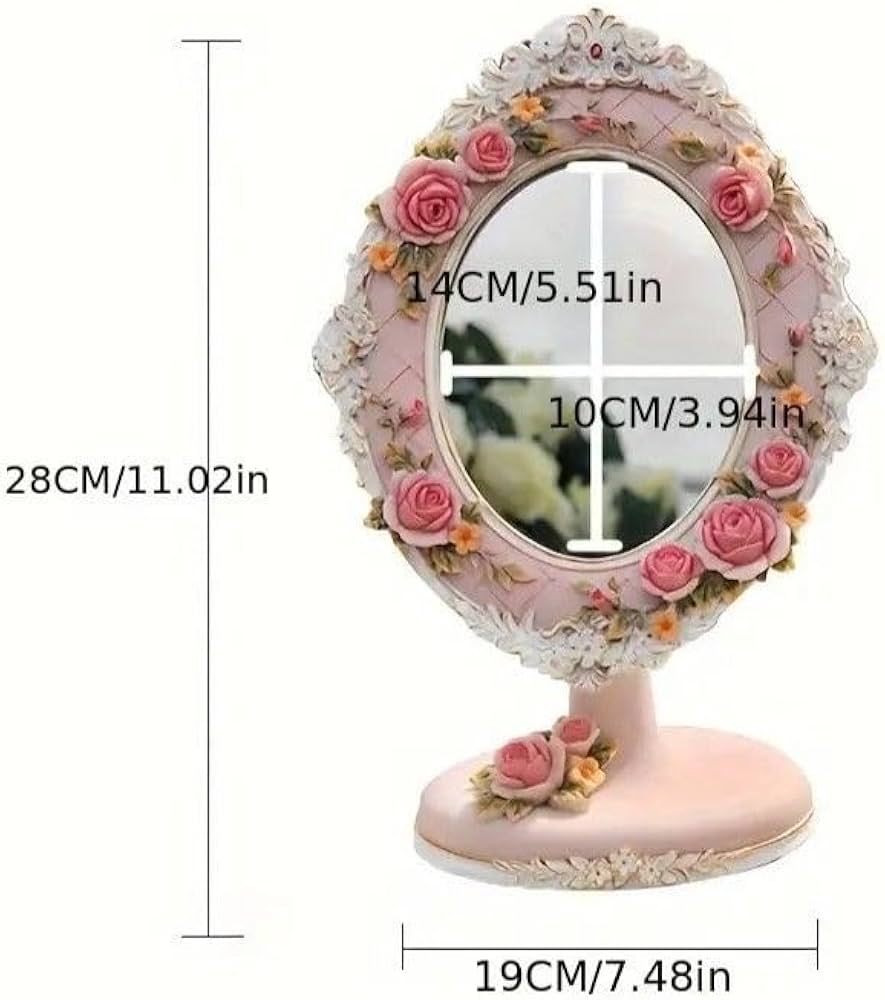 Amazon.co.jp: 【Bellechan Shop】アンティーク ローズミラー 卓上 鏡