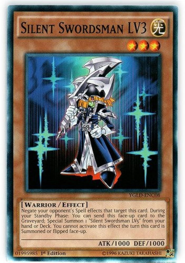 Amazon.com: YU-GI-OH! - Silent Swordsman LV3 (YGLD-ENC08) - Yugi's