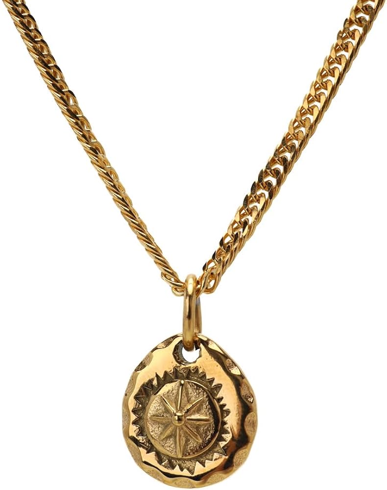 シルバーネックレス 金具太陽部分の中央にワンポイントゴールド