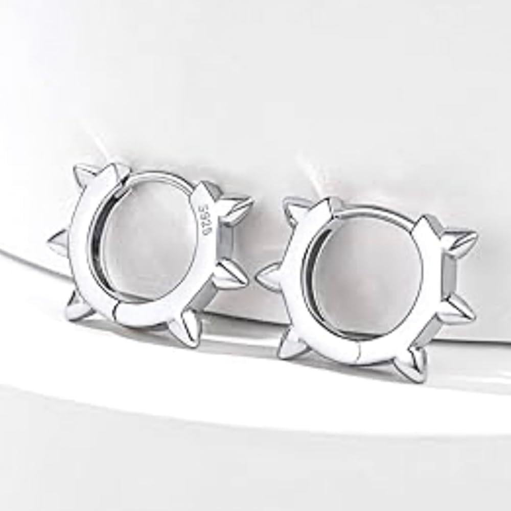 Amazon.com: Spike Punk White Gold Rhodium Solid 925 Sterling