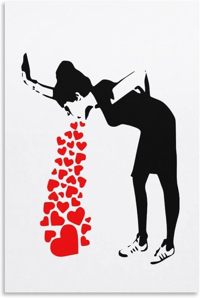 Amazon.co.jp: アートパネル バンクシー Banksy ハート 女性 装飾画