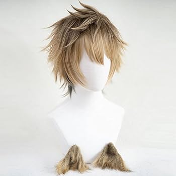 Amazon.co.jp: LAOBAO コスプレ ウィッグ 茶色 ボブ 耳付き 耐熱 変装