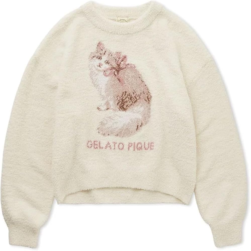 Amazon | ジェラートピケ レディース ベビモコCATジャガードプル