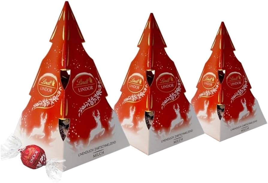 Chocolate Lindt Lindor, 3 Caixas Árvore de Natal 112g : Amazon.com
