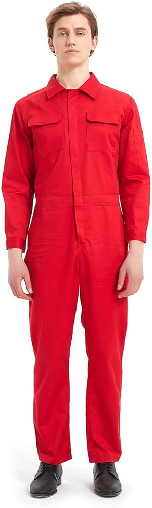 Amazon.com: TopTie Men's 8.5 oz Front-Zip Long Sleeve Twill