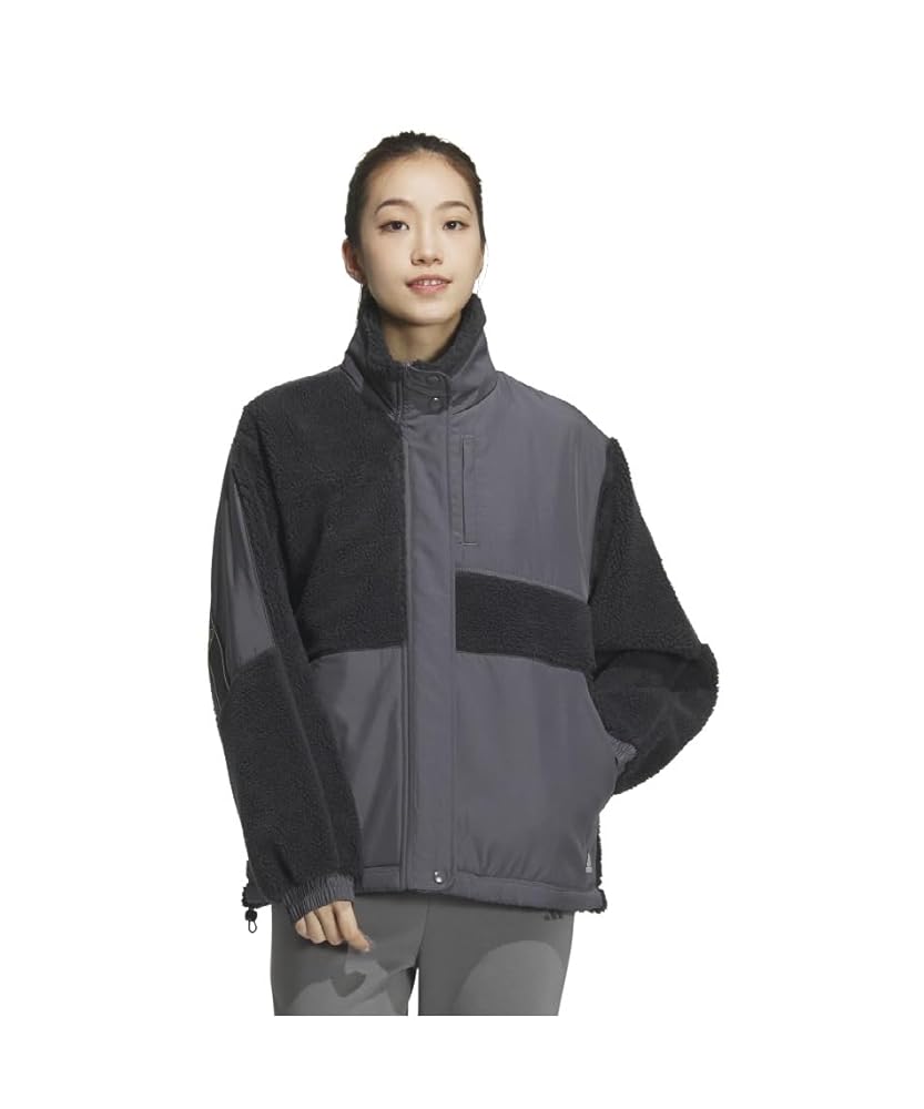 新品adidas ジップアップジャケット 黒 フリースセットアップ ゴルフ