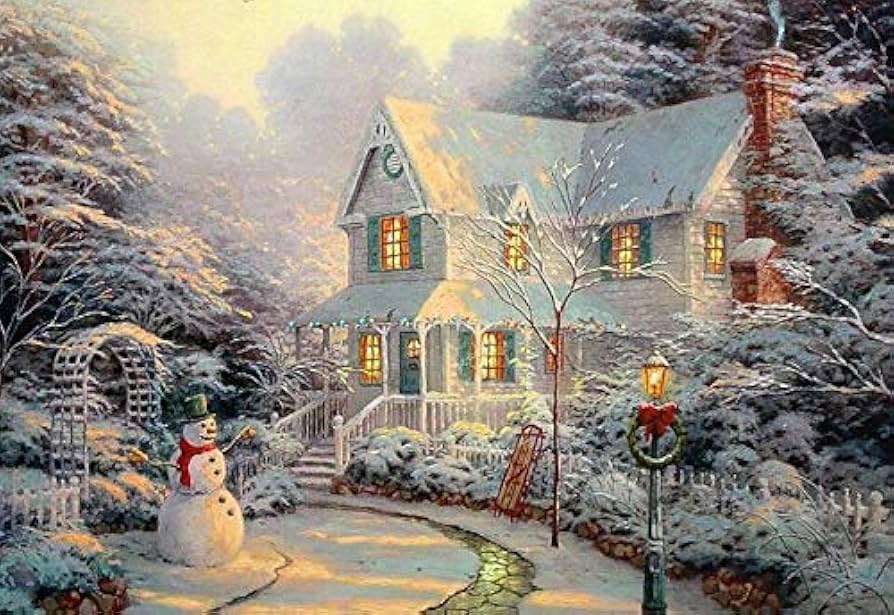 Amazon.co.jp: 西洋絵画 トーマス キンケード クリスマスの風景
