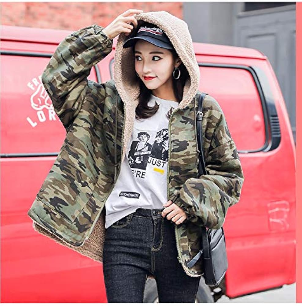 Amazon | [セイーワイ] bf 迷彩柄 ダウンコート レディース 長袖 棉服