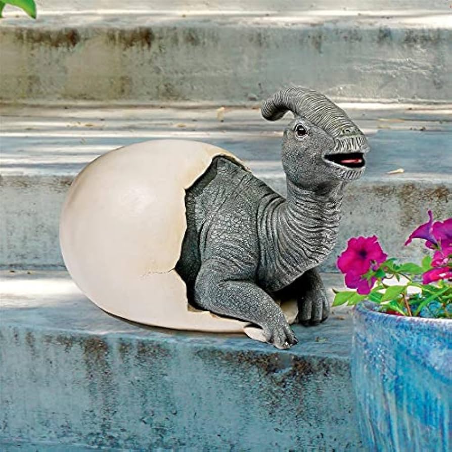 Amazon.co.jp: Design Toscano 先史時代パラサウロロフス 恐竜 卵 孵化