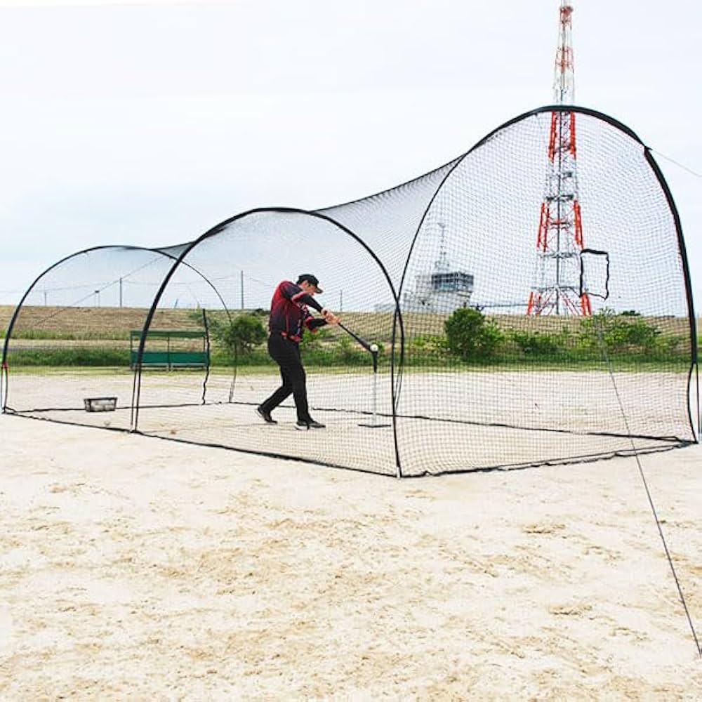 Amazon | 野球 練習 ドーム型バッティングゲージ ネット 6.7×3×2.4m
