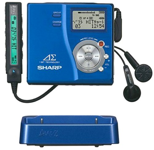 Amazon.co.jp: シャープ ポータブルMDレコーダー ブルー アウヴィ MD