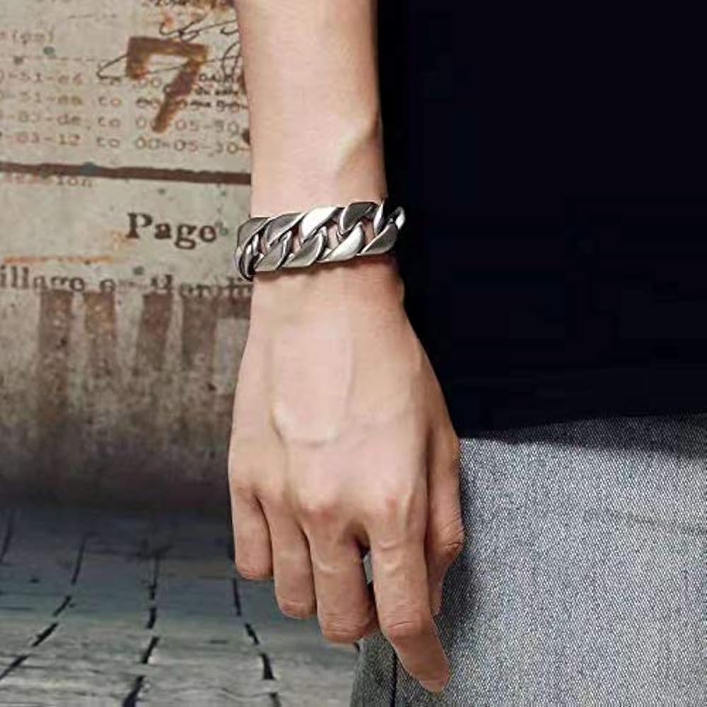 Amazon.com: Qiaonitu Jewelry Men's Brush Stainless Steel Large