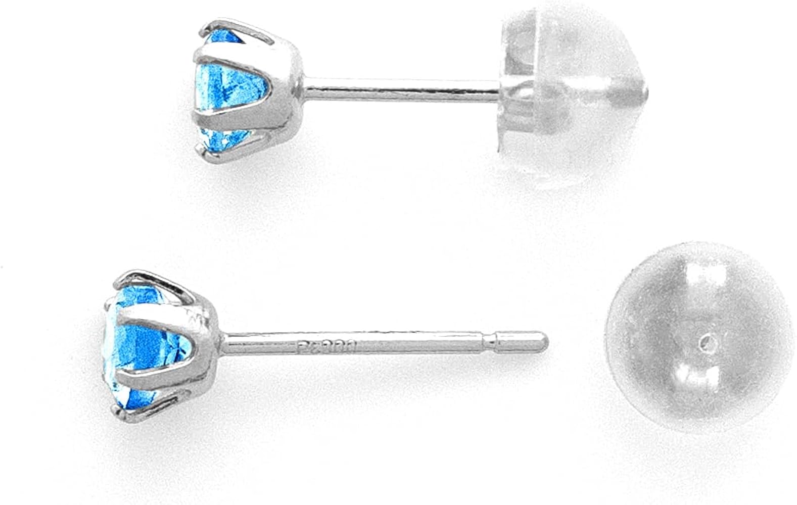 Amazon | pt900 天然 ブルートパーズ 3.5mm ピアス ペア プラチナ