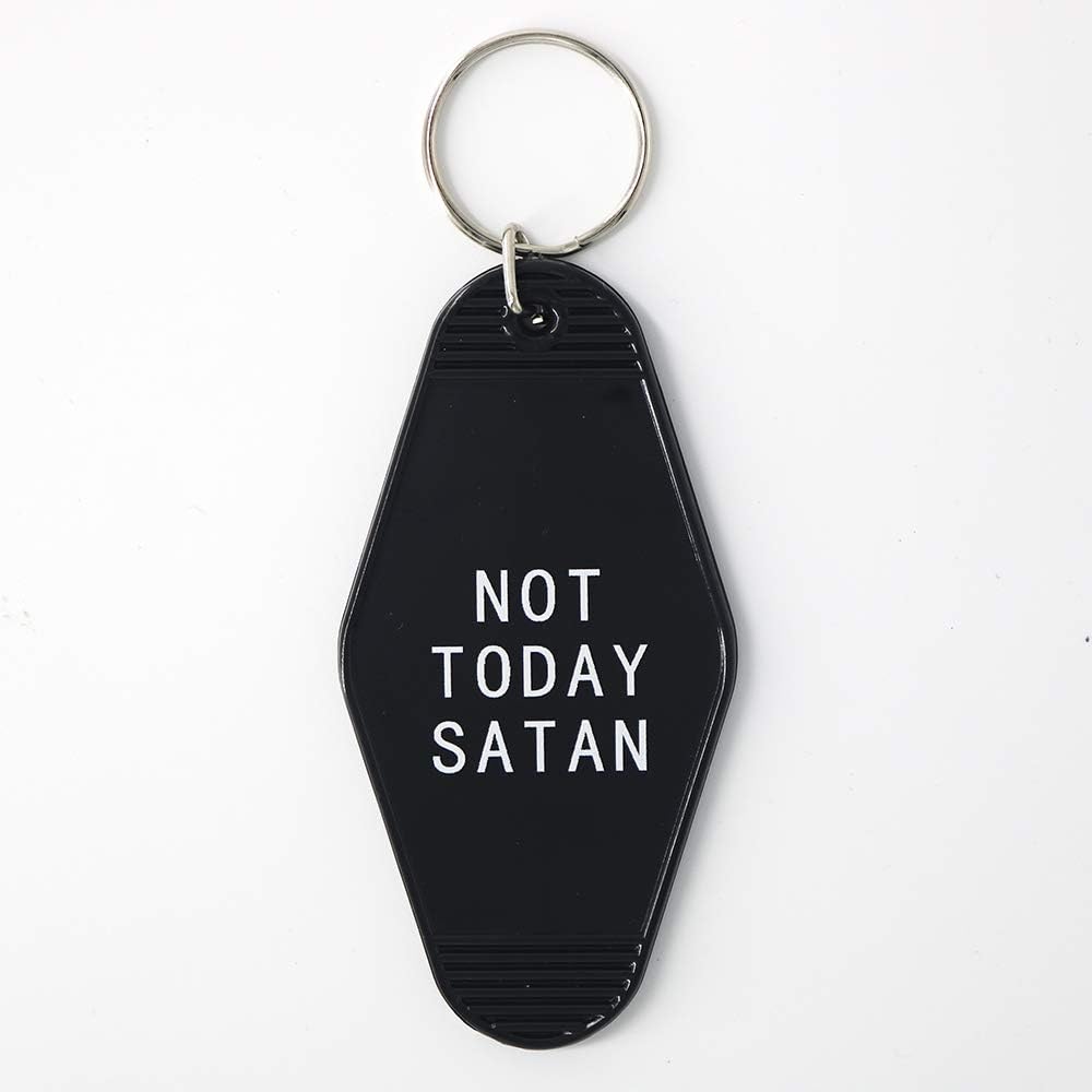 Amazon.com: Motel Key Tag Gifts Not Today Satan Keychain Unique