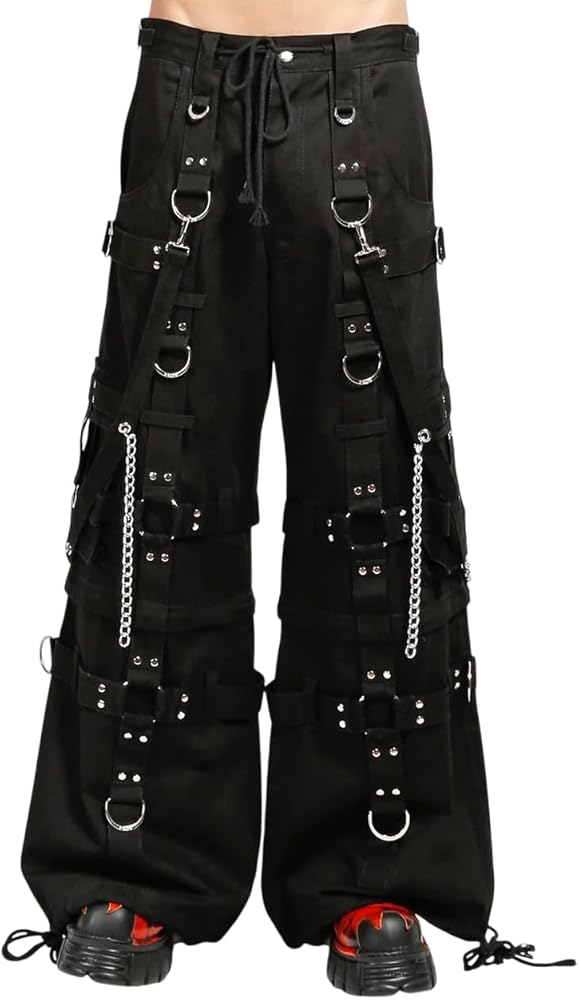 Gothic Bondage Black Zip Off Cargo O-Rings Pants Emo Punk Rock