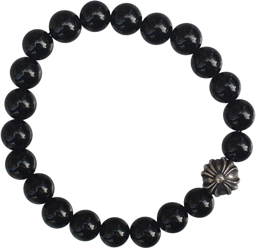 Amazon.co.jp: CHROME HEARTS 8MM BLACK TOURMALINE & 1 SILVER BEADS