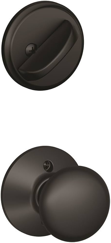 Schlage F59 PLY 622 Plymouth Interior Knob with Deadbolt, Matte