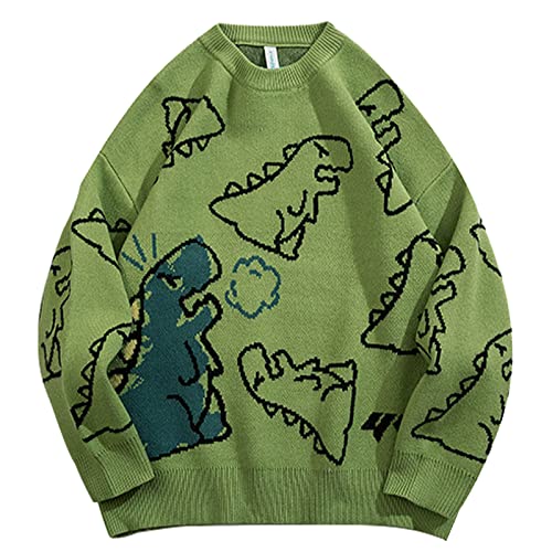 VDWIP Women's Dinosaur Sweater Vintage Oversized Sweater Y2K