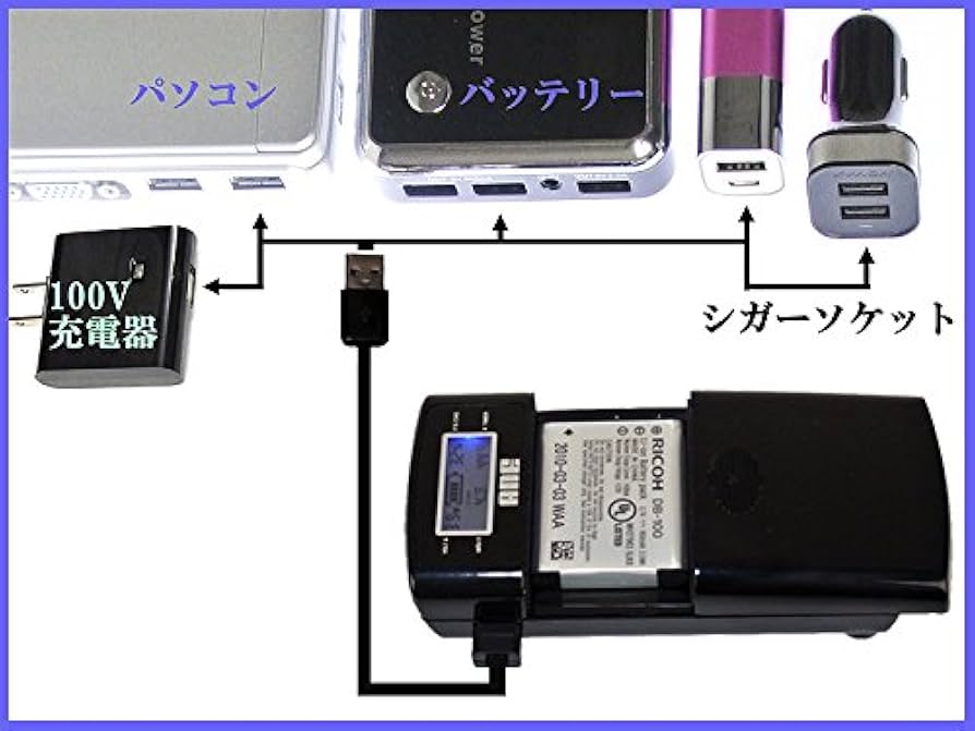 Amazon | ANE-USB-05 充電器 バッテリー充電器 リコー RICOH D-LI68