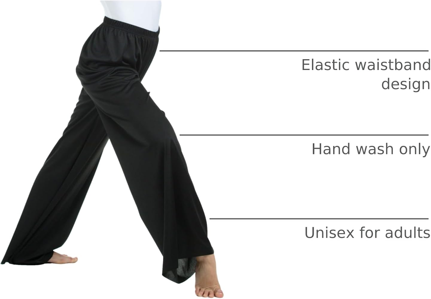 Amazon.com: Danzcue Adult Pull-on Unisex Dance Pant, Black, S-M