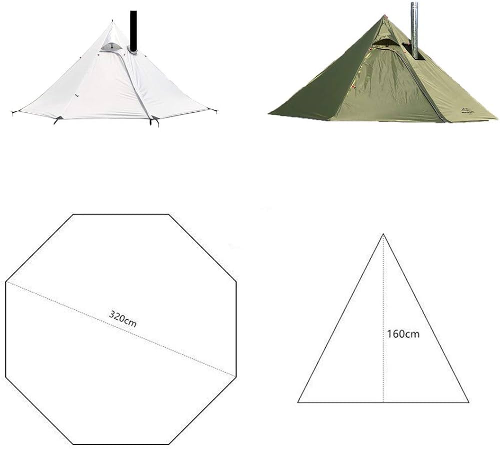 Amazon.co.jp: Kadahis ワンポールテント 3-4人用 超軽量 1.46㎏ 設営