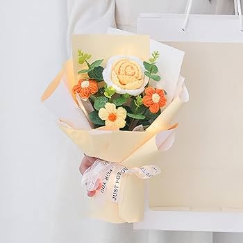 Amazon.co.jp: ニットフラワーブーケ ハンドメイド 枯れないお花束
