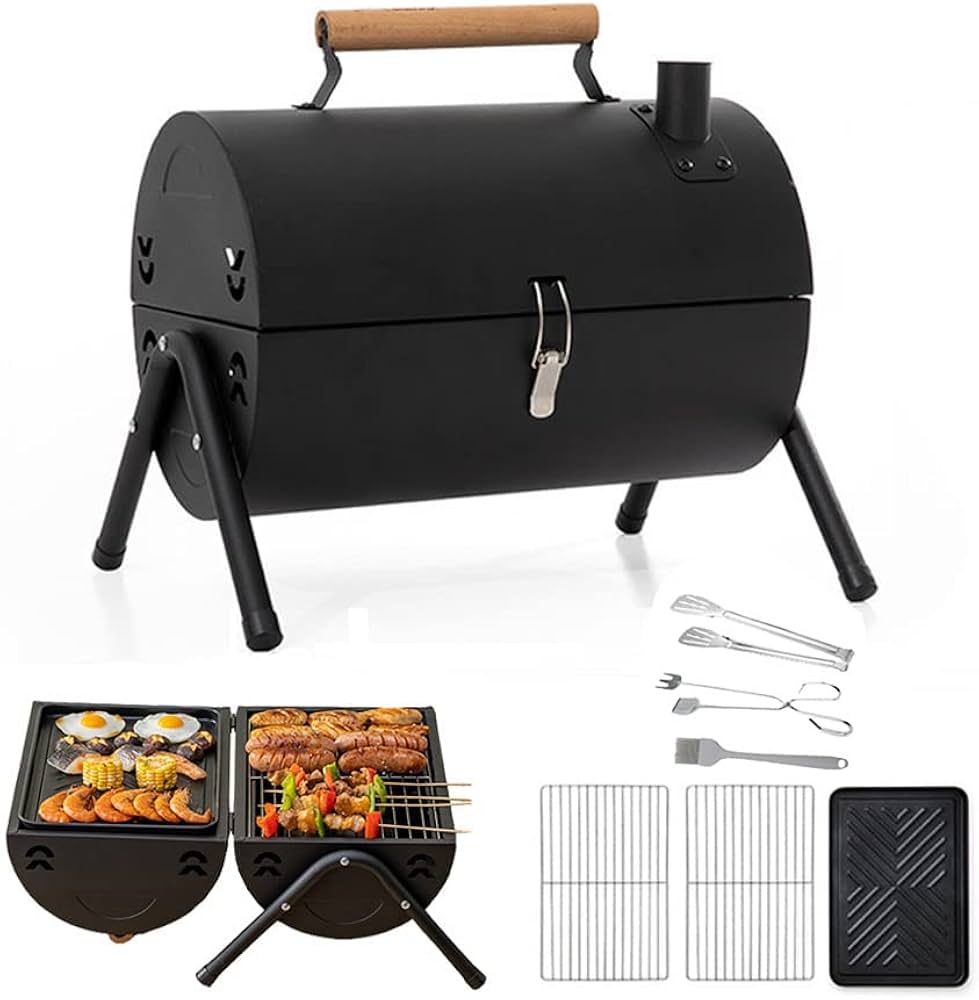 Amazon | Fengzel Outdoor 蓋付きバレル式 卓上バーベキューコンロ