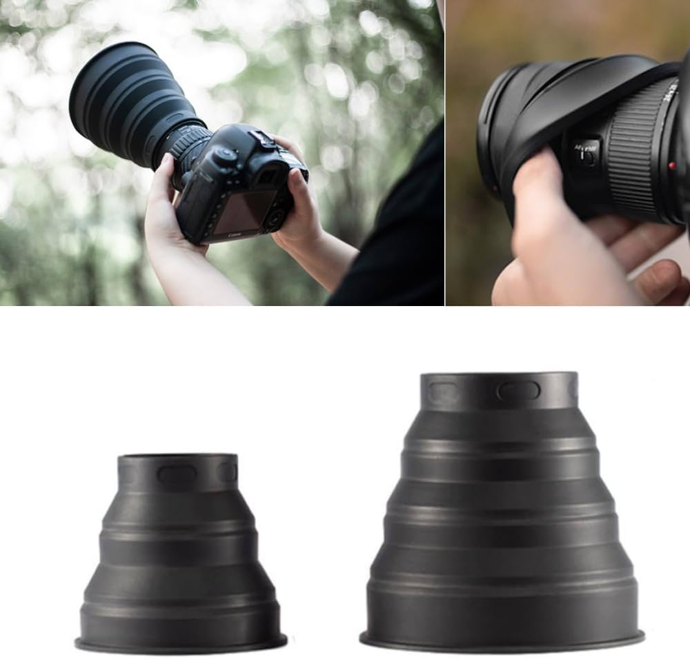 Amazon | レンズフード 夜景撮影 53-72mm/72-112cmレンズ用 シリコン