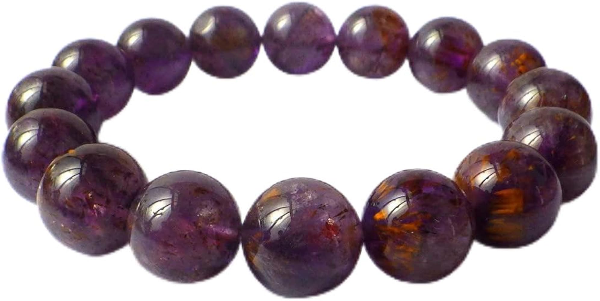 Amazon | AA級 カコクセナイト in アメジスト ブレスレット13mm (SS